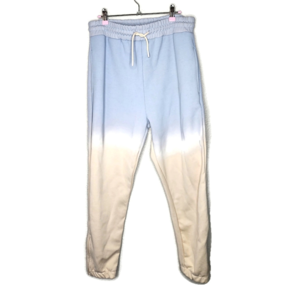 Zara Ombre Jogger Sweatpants in Blue and White Size L